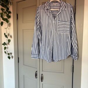 Beachlunchlounge Navy and White Striped Top